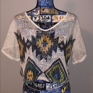 Love J Southwestern Knit Blouse